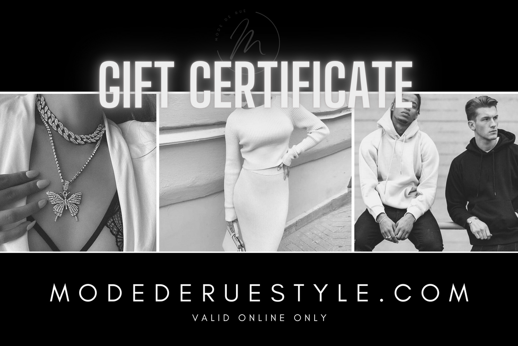 Mode De Rue Gift Certificate